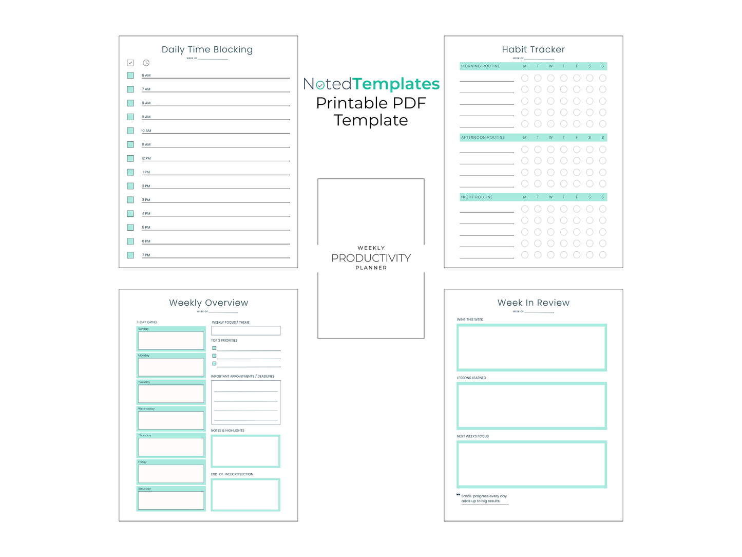 Weekly Productivity Planner Template