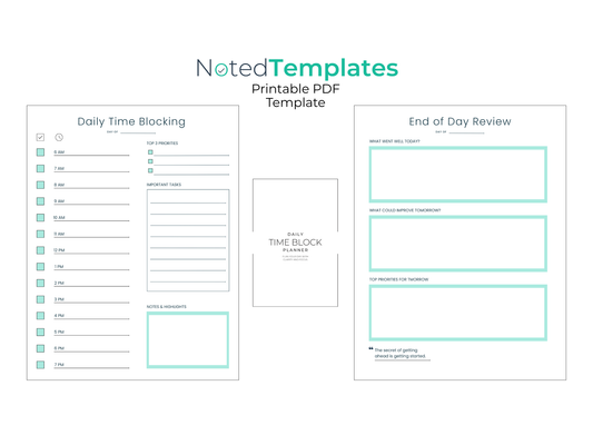 Daily Time Block Planner Template