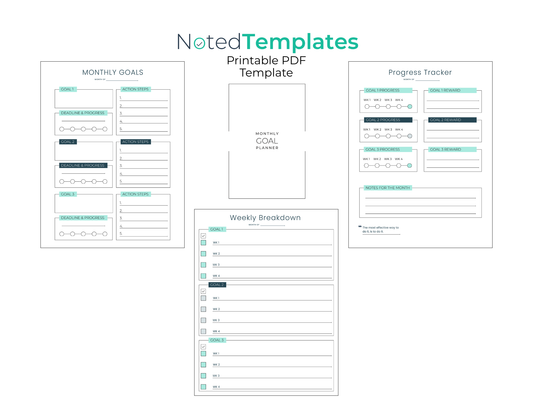 Monthly Goal Planner Template